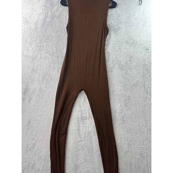 Naked Wardrobe Brown Sleeveless Sculpt Jumpsuit • Size XL - Picture 2 of 6